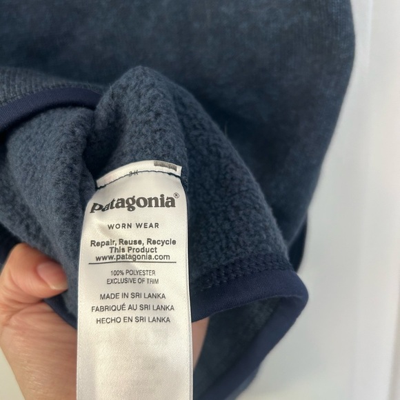 Patagonia Women's Better Sweater Blue Knit Zip Up Vest Zoom Logo size Medium - Picture 10 of 10